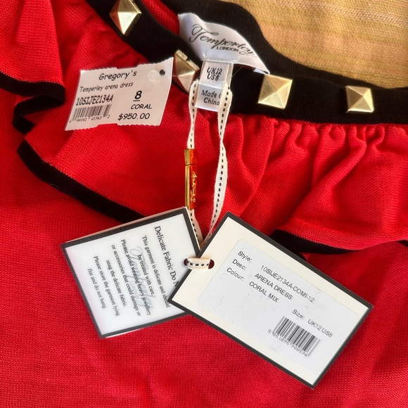 Brand New 2000s Temperley London One Shoulder Ruffled Cotton Knit Mini Dress M - Picture 5 of 6